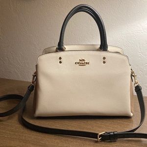 Coach Lillie Carry All Purse. Chalk and Black with Gold Embellishment. NEW!